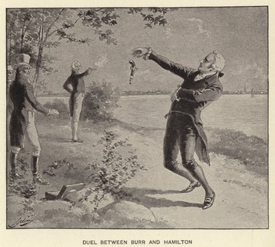 Duell mellan Burr och Hamilton (litho) av Henry Alexander (after) Ogden