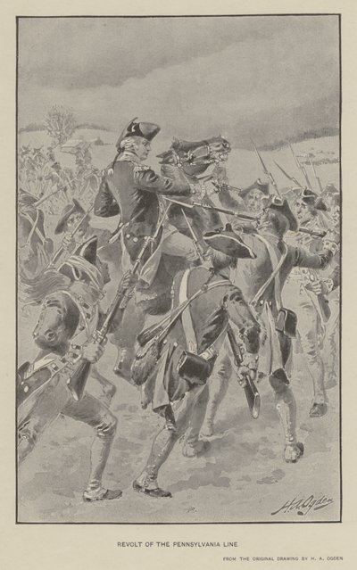 Revolt of the Pennsylvania Line (litho) av Henry Alexander (after) Ogden