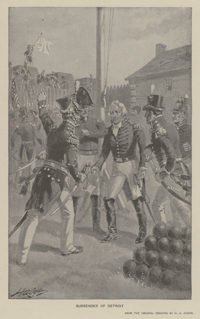 Surrender of Detroit (litho) av Henry Alexander (after) Ogden