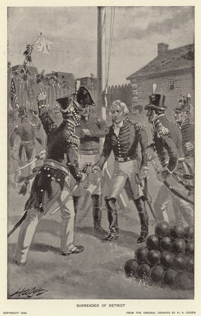 Surrender of Detroit (litho) av Henry Alexander (after) Ogden