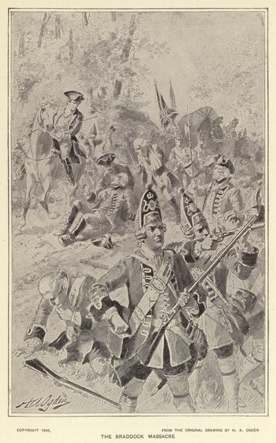 Braddockmassakern (litho) av Henry Alexander (after) Ogden