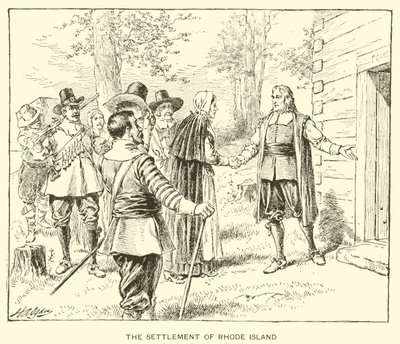 The Settlement of Rhode Island (litho) av Henry Alexander (after) Ogden