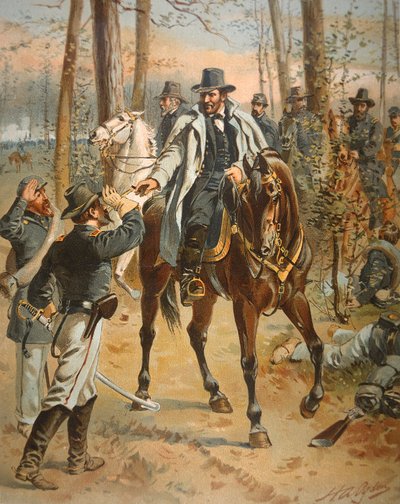 General Grant in the Wilderness Campaign, 5 maj 1864 (lito i färg) av Henry Alexander Ogden