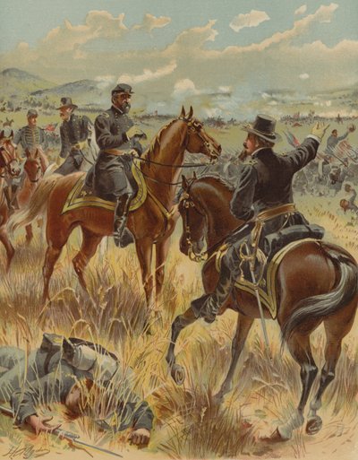 General Meade vid slaget vid Gettysburg, Pennsylvania, amerikanska inbördeskriget, 2 juli 1863 av Henry Alexander Ogden