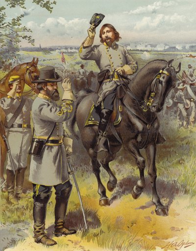 General Pickett tar order om att ladda från General Longstreet, Gettysburg; 3 juli 1863 av Henry Alexander Ogden