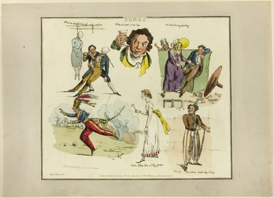Platta från illustrationer till populära sånger av Henry Alken