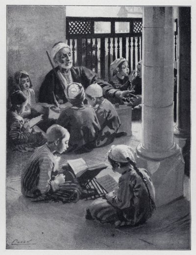 En österländsk skolmästare (litho) av Henry Andrew Harper
