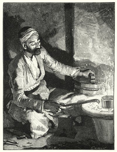 En österländsk silversmed (litho) av Henry Andrew Harper