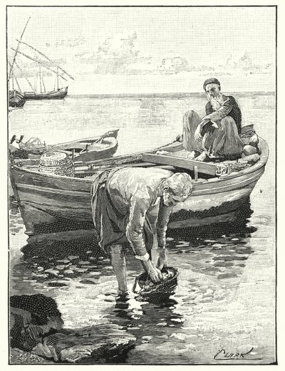 Fiskare vid Tiberias hav (litho) av Henry Andrew Harper