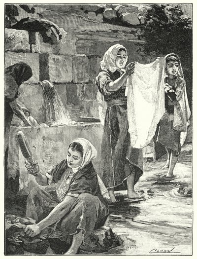 Fontän vid Lifta i Samaria (litho) av Henry Andrew Harper