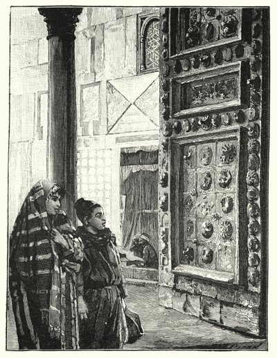 Metalldörr till den stora moskén i Damaskus (litho) av Henry Andrew Harper