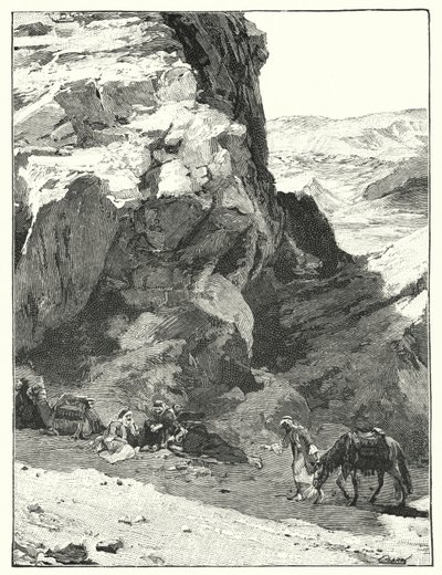 Skuggan av en stor sten, nära War Sabo (litho) av Henry Andrew Harper