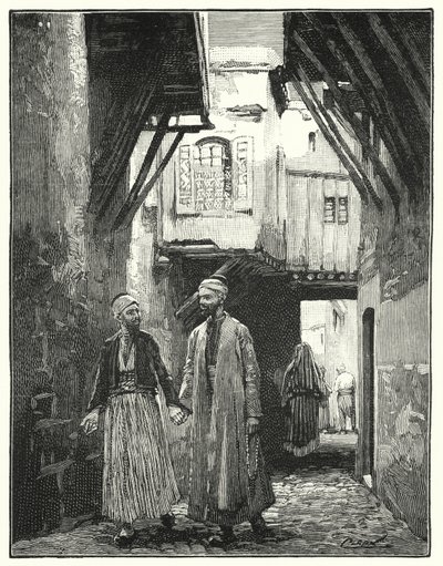 Gata i Damaskus (litho) av Henry Andrew Harper
