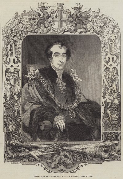 Porträtt av den högra ärade William Magnay, borgmästare av Henry Anelay