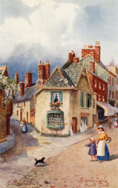North Gate, Barnstaple (färglitografi) av Henry B. (after) Wimbush