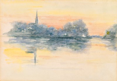 Kyrka och sjö av Henry Bacon