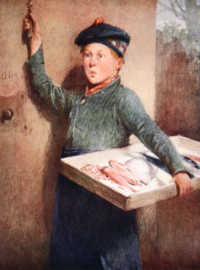 Fiskhandlarens kallelse (akvarell på papper) av Henry Benjamin Roberts