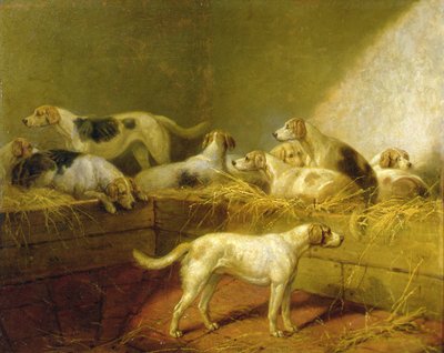 A Hunt Kennel (olja på duk) av Henry Bernard Chalon