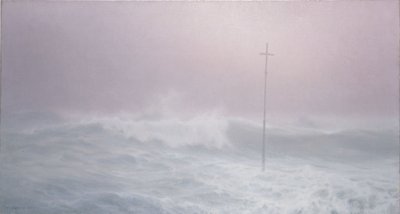 Das Kreuz im Nebel, Bretagne von Henry Brokman-Knudsen