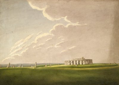 The Grand Antediluvian Temple of Stonehenge: i sitt ursprungliga skick från norr, 1824-1839 av Henry Browne