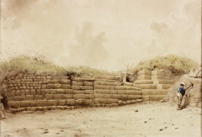 Husgårdar, ca 1848 (penna och akvarell på papper) av Henry Burdon Richardson