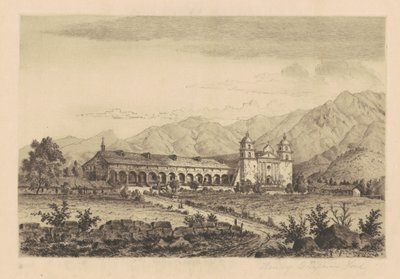 Mission Santa Barbara, 1883. av Henry Chapman Ford