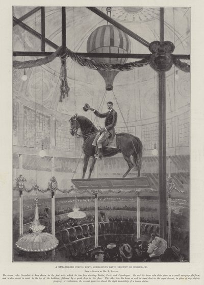 Ett anmärkningsvärt cirkusnummer, Corradinis snabba nedstigning från hästryggen av Henry Charles Seppings Wright