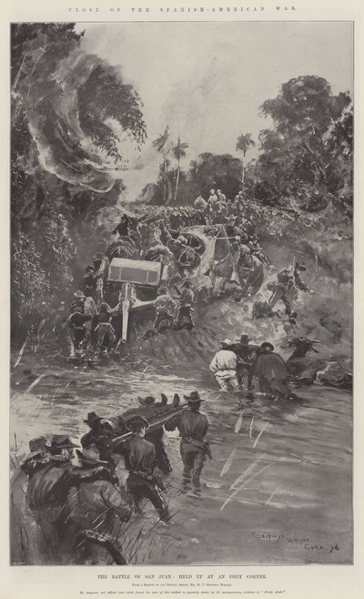 Slutet av det spansk-amerikanska kriget, slaget vid San Juan, höll upp vid ett fult hörn av Henry Charles Seppings Wright