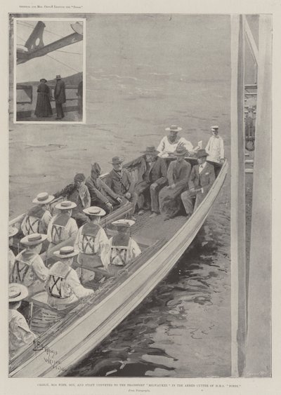 Cronje, hans fru, son och personal fördes till Transport Milwaukee i den beväpnade kuttern HMS Doris. av Henry Charles Seppings Wright
