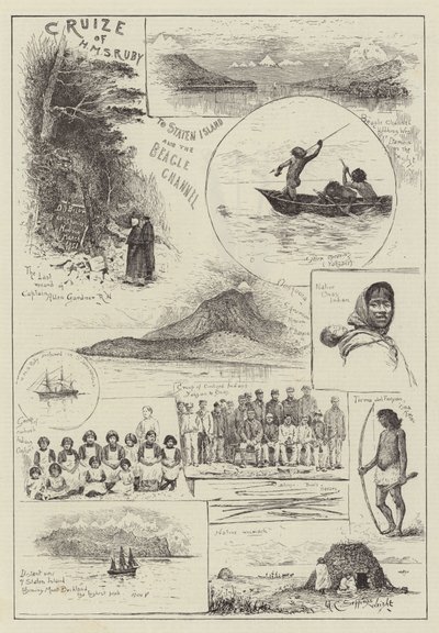 Kryssning av HMS Ruby till Staten Island och Beagle Channel av Henry Charles Seppings Wright