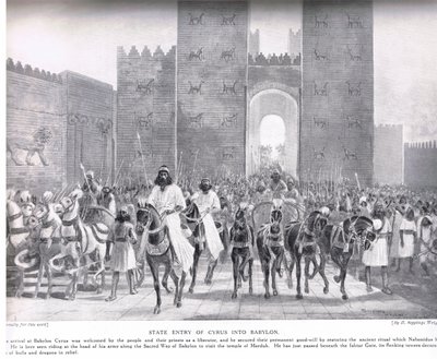 Cyrus inträde i Babylon, illustration från 