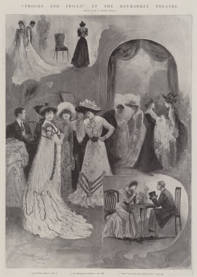 Klänningar och krusiduller, på Haymarket Theatre av Henry Charles Seppings Wright