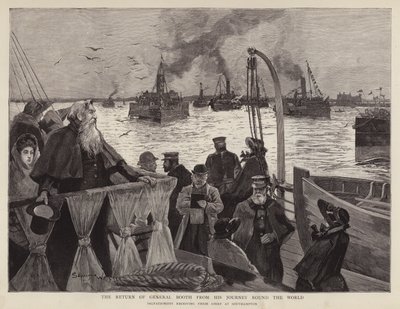 General William Booth, brittisk grundare av Frälsningsarmén, anländer tillbaka till Southampton efter sin världsturné av Henry Charles Seppings Wright
