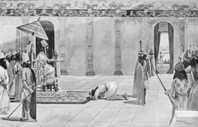 Nabonidus skickar instruktioner till Belsassar (litografi) av Henry Charles Seppings Wright