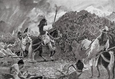 Räder mot vilda stammar (litografi) av Henry Charles Seppings Wright