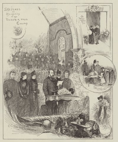 Skisser vid invigningen av Victoria Hall, Ealing av Henry Charles Seppings Wright