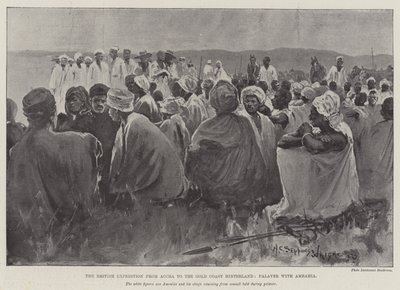 Den brittiska expeditionen från Accra till Gold Coast Hinterland, Palaver med Amrahia av Henry Charles Seppings Wright