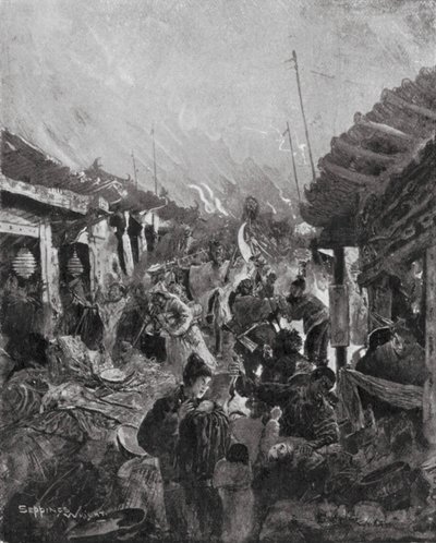 Plundringen av Peking av rebellen Li (lito) av Henry Charles Seppings Wright