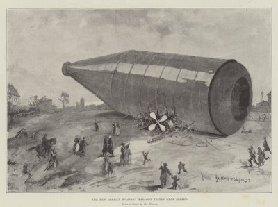 Den nya tyska militärballongen testades nära Berlin av Henry Charles Seppings Wright
