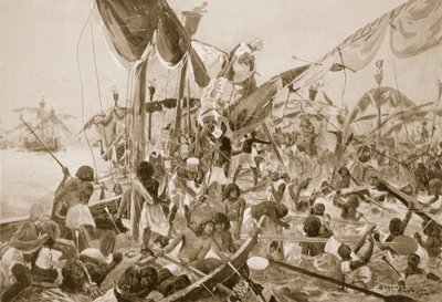 Sjökampen vid Pelusium, illustration från 