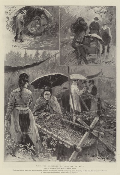Med de nödställda humleplockarna i Kent av Henry Charles Seppings Wright