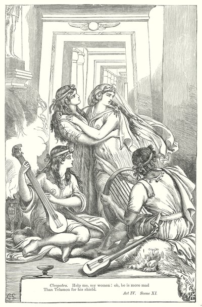 Antonius och Kleopatra (gravyr) av Henry Courtney (after) Selous