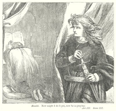 Hamlet (gravyr) av Henry Courtney (after) Selous