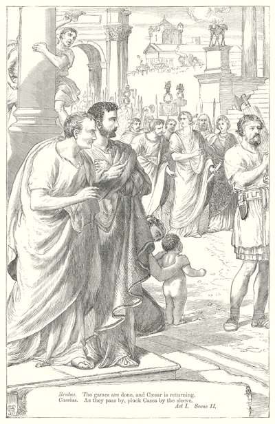 Julius Caesar (gravyr) av Henry Courtney (after) Selous