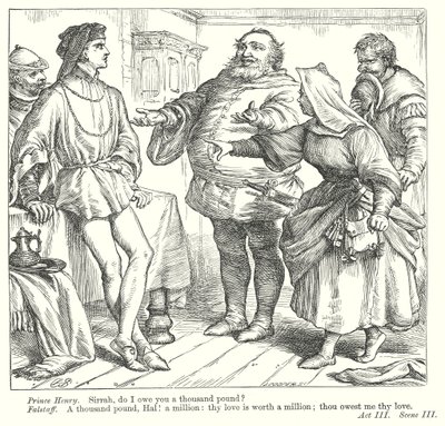 Kung Henrik IV del I (gravyr) av Henry Courtney (after) Selous