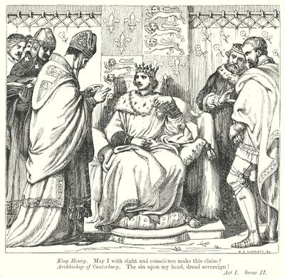 Kung Henrik V (gravyr) av Henry Courtney (after) Selous