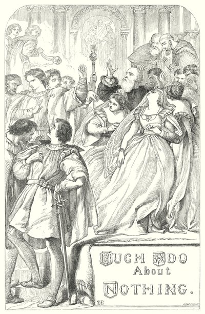 Mycket väsen för ingenting (gravyr) av Henry Courtney (after) Selous