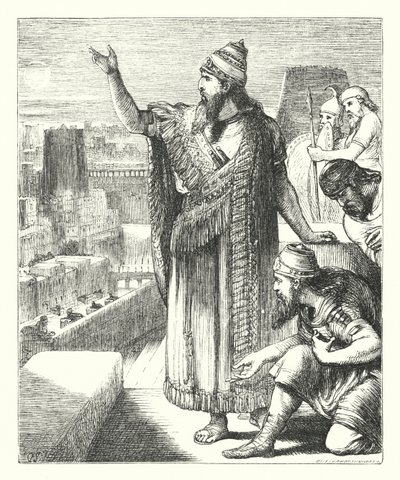 Nebukadnessar i Babylon (gravyr) av Henry Courtney (after) Selous