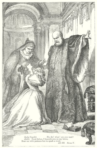 Romeo och Julia (gravyr) av Henry Courtney (after) Selous