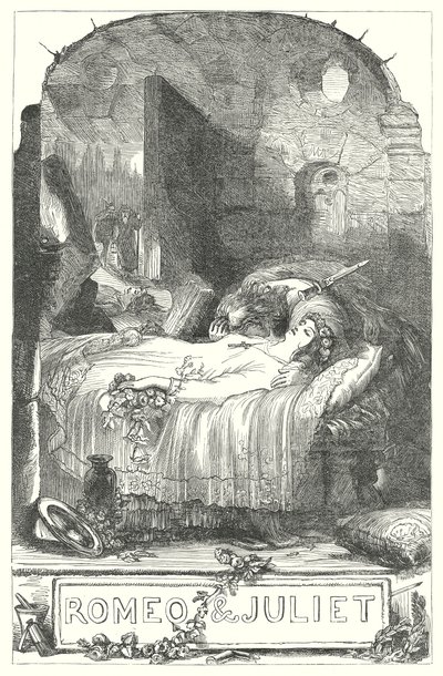 Romeo och Julia (gravyr) av Henry Courtney (after) Selous